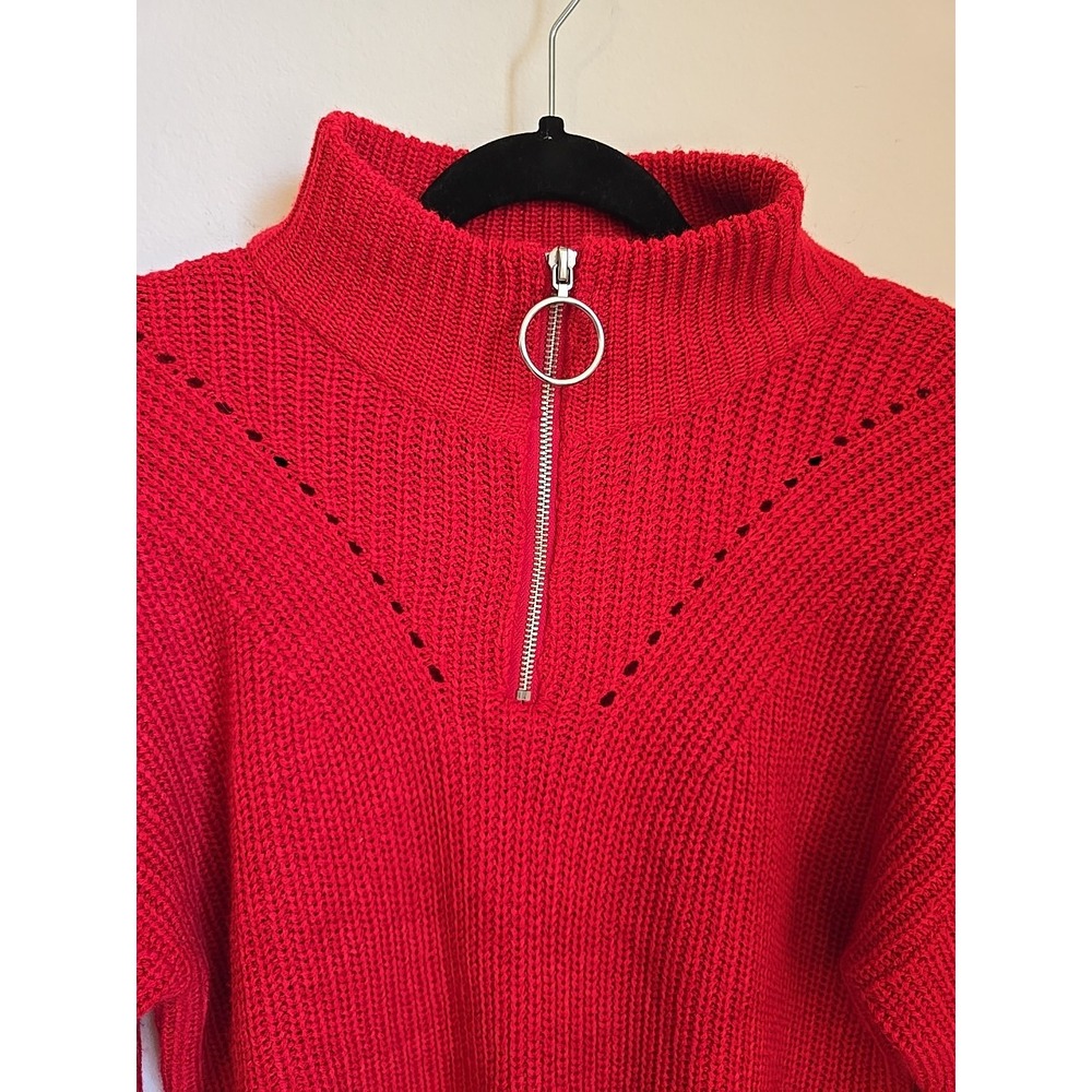 H&M Red Sweater Half zip size small
